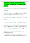 Numerical methods - numerical analysis &lpar;70 Terms&rpar; with Correct Definitions 2023 Update&period; 