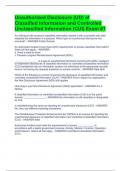 Unauthorized Disclosure &lpar;UD&rpar; of Classified Information and Controlled Unclassified Information &lpar;CUI&rpar; Exam &num;1