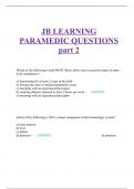 JB LEARNING PARAMEDIC QUESTIONS part 2