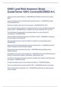 OHIO Lead Risk Assessor Study Guide&sol;Terms 100&percnt; Correct&lpar;SCORED A&plus;&rpar;