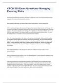 CPCU 500 Exam Questions- Managing Evolving Risks 2023 with 100&percnt; correct answers