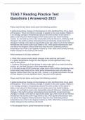 TEAS 7 Reading Practice Test Questions ( Answered) 2023