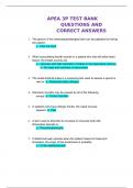 APEA 3P TEST BANK QUESTIONS AND CORRECT ANSWERS