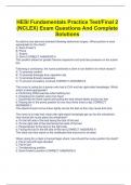 HESI Fundamentals Practice Test/Final 2 (NCLEX) Exam Questions And Complete Solutions
