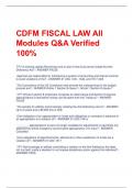 CDFM FISCAL LAW All  Modules Q&A Verified  100%