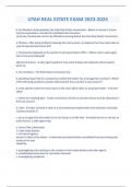 UTAH REAL ESTATE EXAM 2023-2024