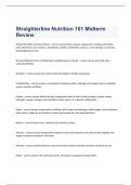 Straighterline Nutrition 101 Midterm Review exam questions and complete correct answers