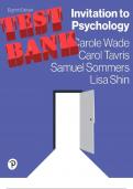 Invitation to Psychology 8th&nbsp;Edition by Carole Wade&semi; Carol Tavris&semi; Samuel R Sommers&semi; Lisa Test Bank