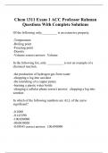 Chem 1311 Exam 1 ACC Professor Rahman Questions With Complete Solutions