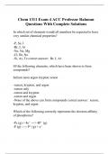 Chem 1311 Exam 4 ACC Professor Rahman Questions With Complete Solutions