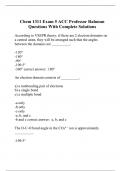 Chem 1311 Exam 5 ACC Professor Rahman Questions With Complete Solutions