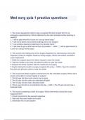 Med surg quiz 1 practice Questions & Answers &lpar;A&plus; GRADED&rpar;