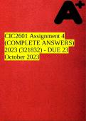 CIC2601 Assignment 4 (COMPLETE ANSWERS) 2023 (321832) - DUE 23 October 2023