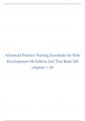 Advanced Practice Nursing Essentials for Role  Development 4th Edition Joel Test Bank full  chapters 1-30