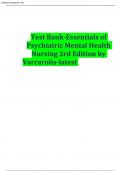 Test Bank-Essentials of Psychiatric Mental Health Nursing 3rd, 4th  Edition by Varcarolis-latest 2023