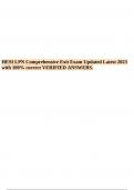HESI LPN Comprehensive Exit Exam Updated Latest 2023 with   CORRECT  VERIFIED ANSWERS GRADED A+