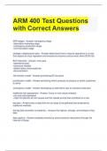 ARM 400 Test Questions with Correct Answers