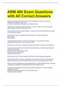 ARM 400 Exam Questions with All Correct Answers 
