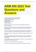 ARM 400 2023 Test Questions and Answers 