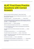 ALAT Final Exam Practice Questions with Correct Answers 
