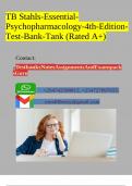 TB Stahls-Essential-Psychopharmacology-4th-Edition-Test-Bank-Tank &lpar;Rated A&plus;&rpar;