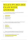 NCLEX-PN 2023-2024 EXAM WITH ANSWERS