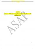 Test Bank McCance Pathophysiology Biologic Basis for Disease 9th Edition 2023&period;