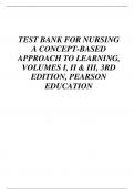 TEST BANK FOR NURSING A CONCEPT-BASED APPROACH TO LEARNING, VOLUMES I, II & III, 3RD EDITION