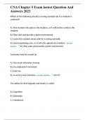 CNA Chapter 5 Exam lastest Question And Answers 2023