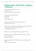 Shadow Health - Esther Park - Cognition - Subjective Exam Questions And Answers Already Graded A&plus;