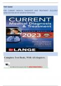 TEST BANK FOR CURRENT MEDICAL DIAGNOSIS AND TREATMENT 2022/2023 62ND EDITION BY BY MAXINE PAPADAKIS