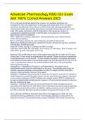  NSG 533 Advanced Pharmacology Exam with 100&percnt; Correct Answers 2023