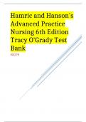 Hamric and Hanson's Advanced Practice Nursing 6th Edition Tracy O’Grady Test Bank