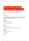 HESI A2 Math Verified  Questions With Answers