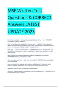MSF Written Test  Questions & CORRECT  Answers LATEST  UPDATE 2023