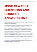 MSSC CLA TEST QUESTIONS AND  CORRECT  ANSWERS 2023
