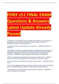 FDNY z51 FINAL EXAM  Questions & Answers  Latest Update Already  Passed