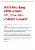 N314 Med-Surg  HESI VERIFIED  SOLUTION 100%  CORRECT ANSWERS