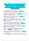 NGN ATI RN Comprehensive Online Practice 2019 A with NGN 100&percnt; Correct Answers updated 2023 All 150 Questions And Answers