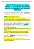 NGN ATI RN Comprehensive Online Practice A 180 Questions and Answers with NGN Updated 2023 with Rationale &lpar;VERIFIED&rpar;
