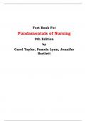 Test Bank Fundamentals of Nursing 9th Edition by Taylor, Lynn, Bartlett (Answers are at the end of each chapter) 