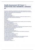Health Assessment 301 Exam 1 &vert; QUESTIONS AND ANSWERS &vert; GRADED A&plus;