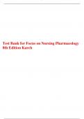 Test Bank for Focus on Nursing Pharmacology  8th Edition Karch