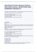 Teas Exam Practice Science Portion 2023-2024 Version | QUESTIONS AND ASNWERS GRADED A+