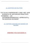 Test Bank For primary Care Art and Science of Advanced Practice Nursing – An Interprofessional Approach 5th Edition Dunphy