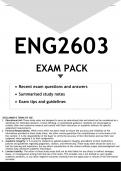 ENG2603 EXAM PACK 2023 - DISTINCTION GUARANTEED