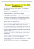 Explosive Management Cert Test 2023 Answered 100&percnt;