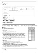 AQA GCSE MEDIA STUDIES Paper 1 Media One June 2023