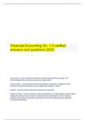   Financial Accounting Ch. 1-3 verified answers and questions 2023.
