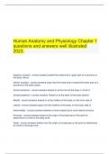   Human Anatomy and Physiology Chapter 1 questions and answers well illustrated 2023. 